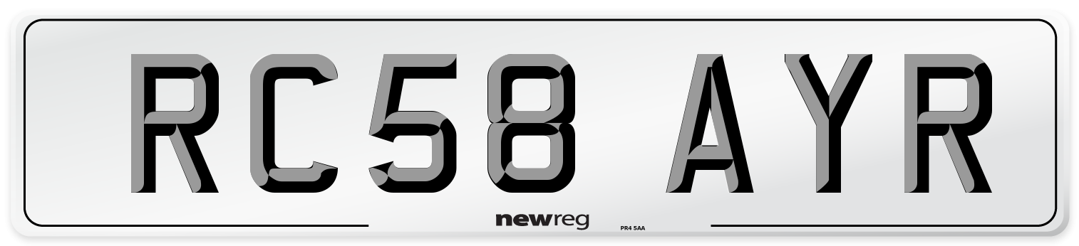 RC58 AYR Number Plate from New Reg
